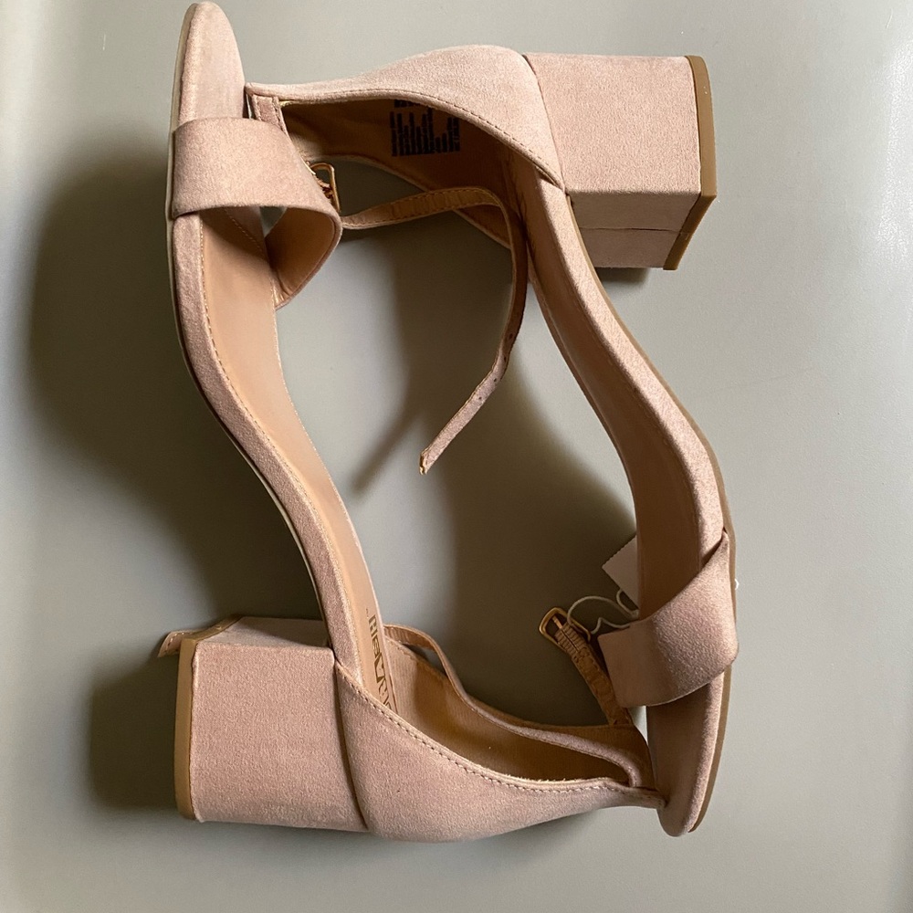 BRASH DUSTY PINK BLOCK HEEL SANDALS NEW 9